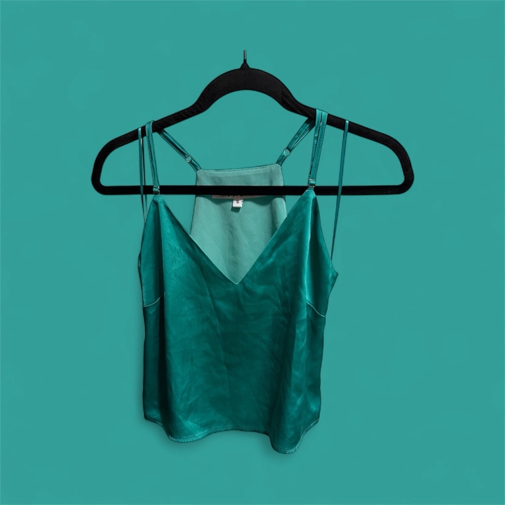 Walter Baker Teal Satin Tank Top